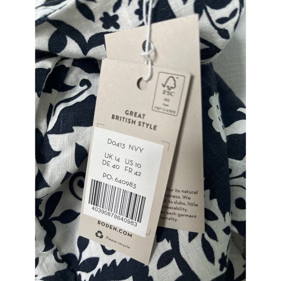 Boden Back Detail Mini Dress Size 10 NWT in Navy Bloomsbury - Picture 6 of 12